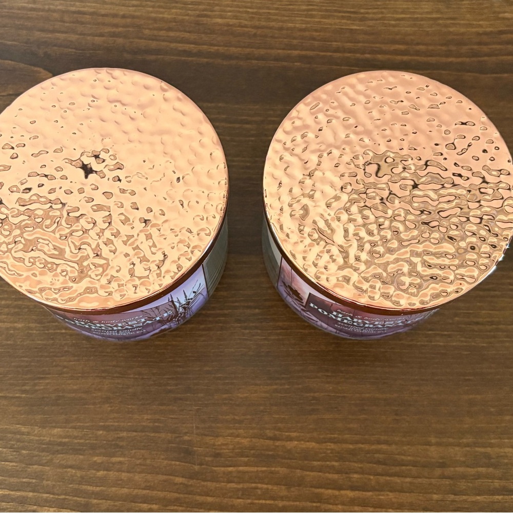 Bath & Body Works Harvest Pomegranate 3-Wick Scented Candle - Rose Gold Lid - Picture 2 of 4